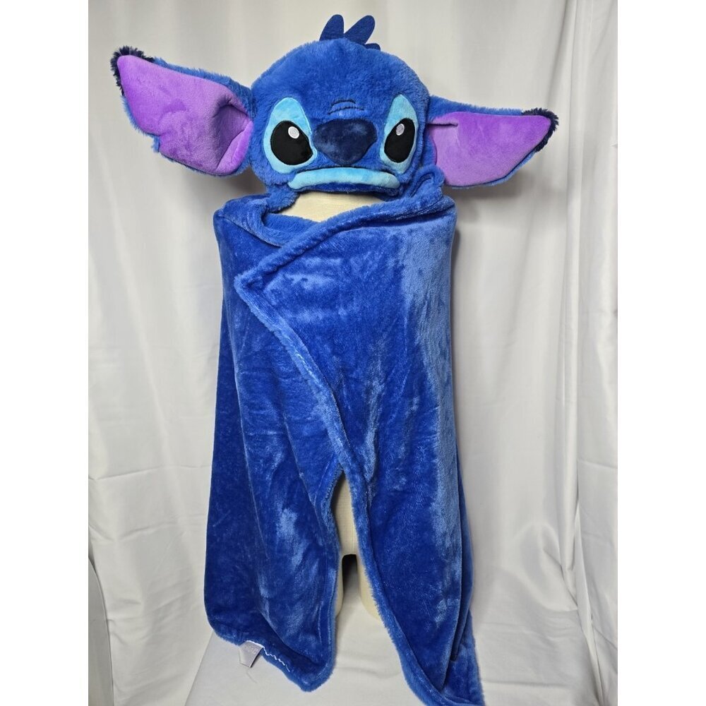 STITCH Kids Plush Hooded Throw Blanket 30” X 50” Soft Fleece Disney